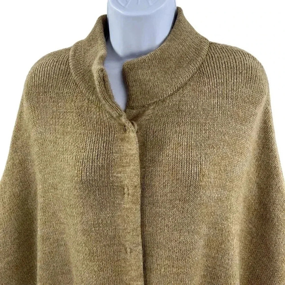 Cocogio Made In Italy Alpaca Wool Blend Button Up Cardigan Shrug Poncho Sweater - Picture 3 of 16